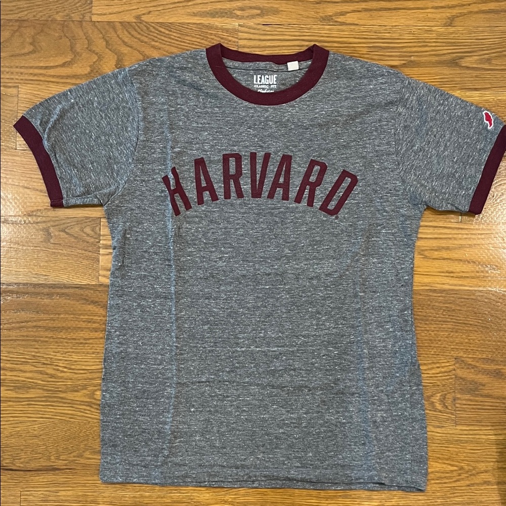 League Gray and Maroon Harvard Tee